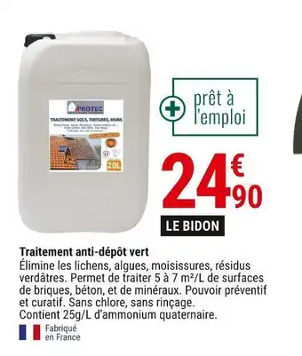 Traitement anti-dépôt vert
