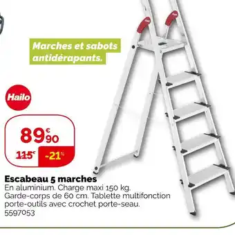 Weldom Hailo escabeau 5 marches offre
