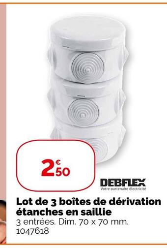 Weldom Debflex lot de 3 boîtes de dérivation étanches en saillie offre