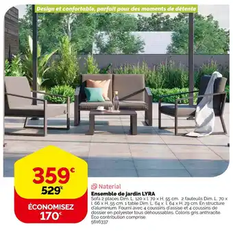 Weldom Naterial ensemble de jardin lyra offre