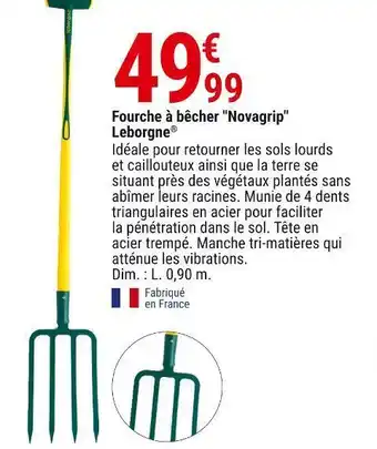 Gamm vert Leborgne fourche à bêcher novagrip offre