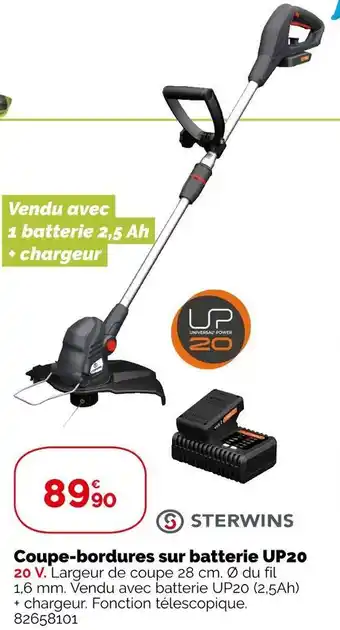 Weldom Sterwins coupe-bordures sur batterie up2 offre