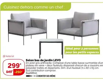 Weldom Naterial salon bas de jardin levo offre