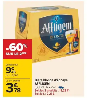 Carrefour Bière Blonde D'Abbaye Affligem offre