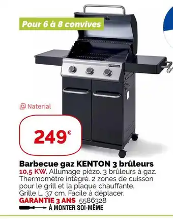 Weldom Barbecue gaz kenton 3 brûleurs offre
