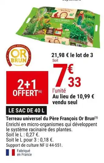 Gamm vert Or brun terreau universel du père françois offre