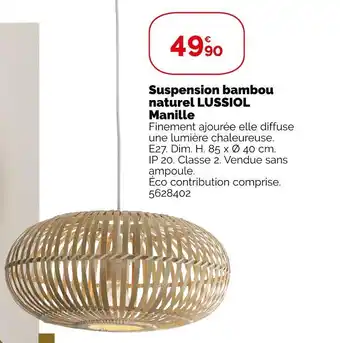 Weldom Suspension bambou naturel lussiol manille offre