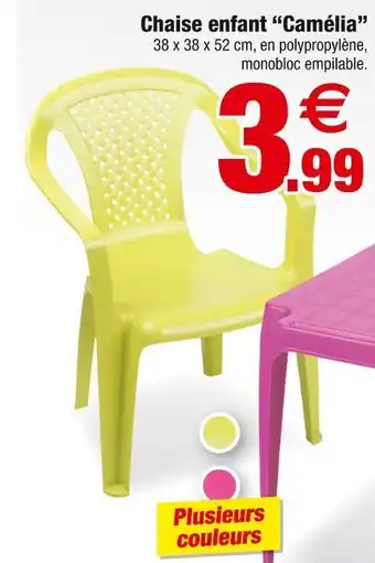 Bazarland Chaise enfant “camélia” offre