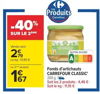 Carrefour Carrefour classic fonds d'artichauts offre
