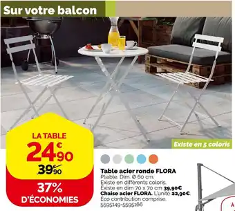 Weldom Table acier ronde flora offre