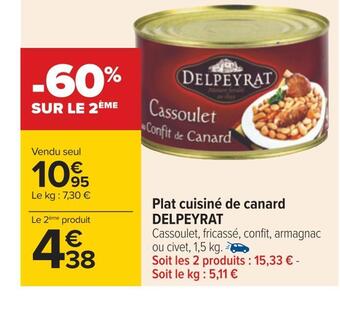 Carrefour Delpeyrat plat cuisiné de canard offre