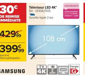 Carrefour Samsung téléviseur led 4k offre