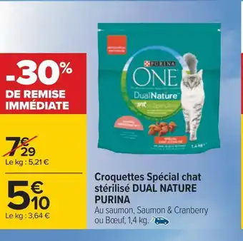 Carrefour Purina croquettes spécial chat stérilisé dual nature offre