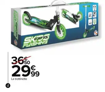 Carrefour Trottinette 2 roues pliable avec roues lumineuses offre