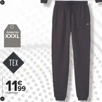Carrefour Tex pantalon molleton sport homme offre