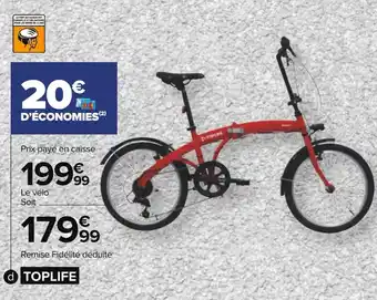 Carrefour Vélo 20'' pliant offre