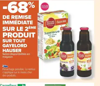 Carrefour Market Gayelord hauser -68% de remise immédiate sur le 2ème produit sur tout gayelord hauser offre