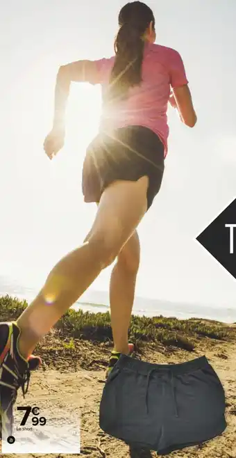Carrefour Tex short sport femme offre