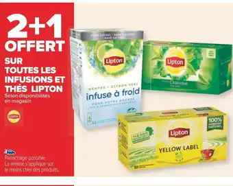 Carrefour Lipton 2+1 offert sur toutes les infusions et thés lipton offre