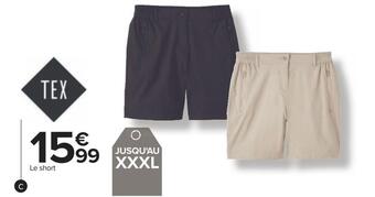 Carrefour Tex short femme offre