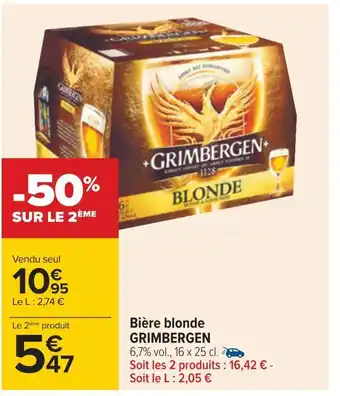 Carrefour Grimbergen bière blonde offre