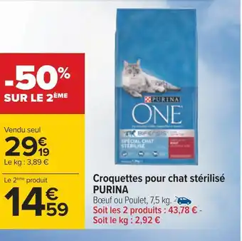 Carrefour Purina croquettes pour chat stérilisé offre