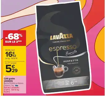 Carrefour Lavazza café grains offre
