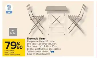 Carrefour Hyba ensemble bistrot offre