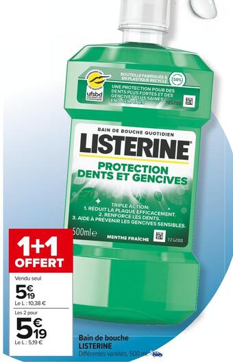 Carrefour Market Listerine bain de bouche offre