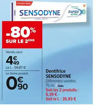 Carrefour Market Sensodyne dentifrice offre