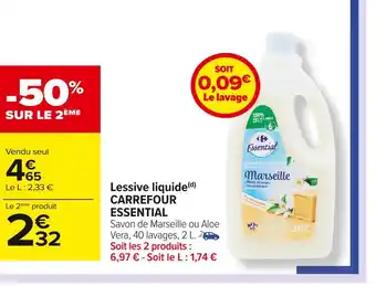 Carrefour Market Carrefour essential lessive liquide offre