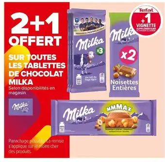 Carrefour Market Milka 2+1 offert sur toutes les tablettes de chocolat milka offre