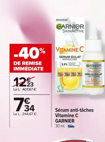 Carrefour Market Garnier sérum anti-tâches vitamine c offre