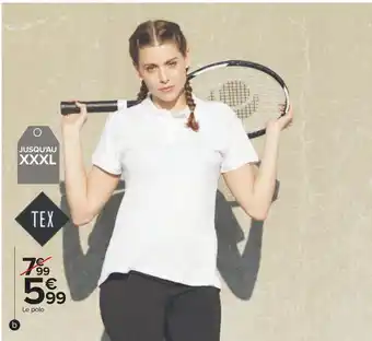 Carrefour Tex polo sport femme offre