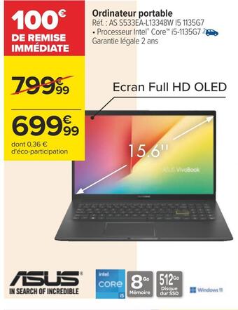 Carrefour Asus ordinateur portable offre