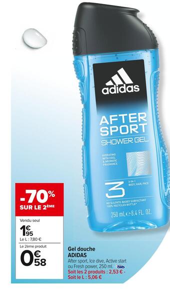 Carrefour Market Adidas gel douche offre