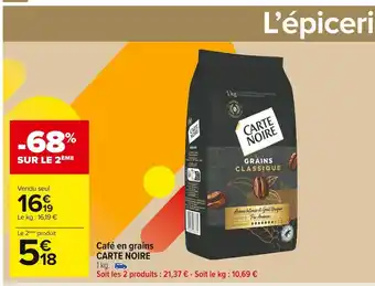 Carrefour Market Carte noire café en grains offre