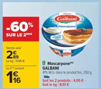 Carrefour Galbani mascarpone offre