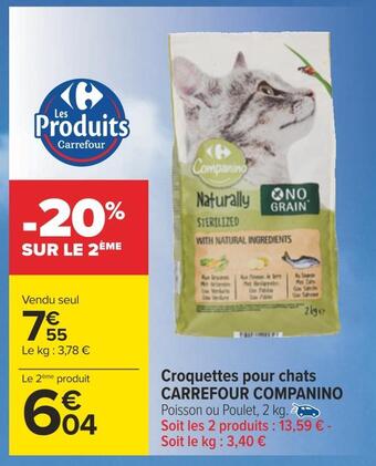 Carrefour Carrefour companino croquettes pour chats offre
