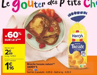Carrefour Market Harry’s brioche tressée nature offre