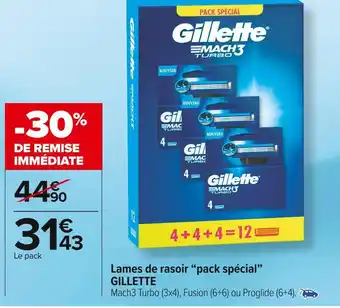 Carrefour Market Gillette lames de rasoir “pack spécial” offre