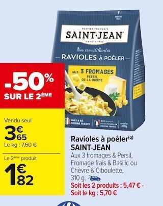 Saint-jean ravioles à poêler