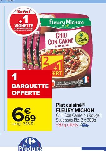 Carrefour Market Fleury michon plat cuisiné offre