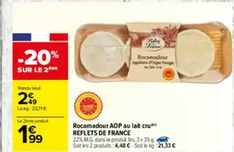 Carrefour Rocamadour Aop Au Lait Cru Reflets De France offre