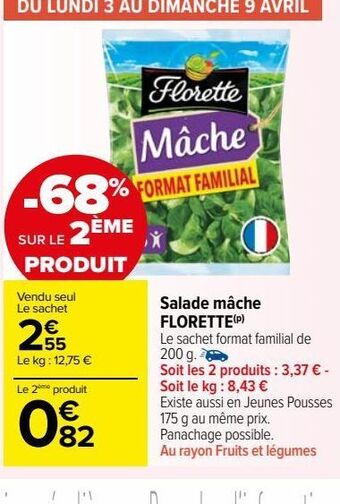 Carrefour Market Salade mache florette offre