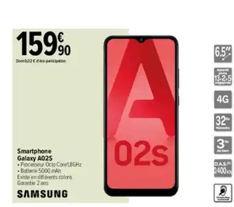 Carrefour Smartphone Galaxy A02s Samsung offre
