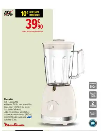 Carrefour Blender Moulinex offre