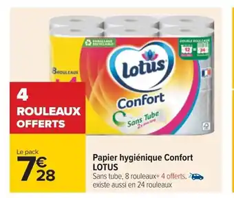 Carrefour Papier Hygiénique Confort LOTUS offre