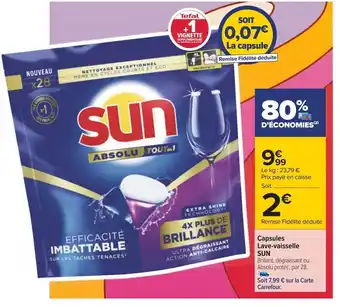 Carrefour Capsules Lave-Vaisselle SUN offre