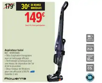 Carrefour Aspirateur Balai Rowenta offre